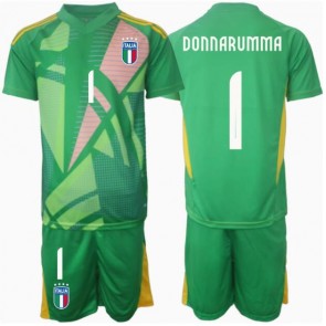 Italija Gianluigi Donnarumma #1 Golmanski Gostujuci Dres za Dječji EP 2024 Kratak Rukavima (+ kratke hlače)
